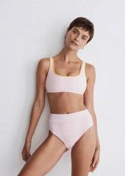 New Madewell x OOKIOH Cannes High-Rise Bikini Bottoms Pink Size Medium