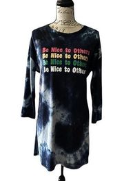 Discreet Be Nice To Others Tie Dye Dress Large NWT