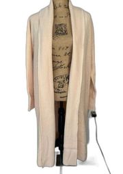 Allbirds Size M Aspen Beige The Cardi Merino Wool Long Cardigan Open Front Knit