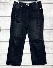 Forever 21 Distressed Ripped Black Jeans Size 31