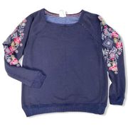 Embroidered Sleeve Sweatshirt