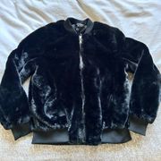 Faux fur Fluffy Bomber Jacket Small