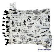 Black & White Printed Teacher’s Scarf Cute Unique Gift NWT