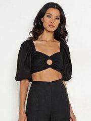 La Marches Linen Top Black