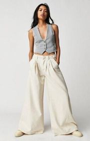 NWT Free People X We The Free - Equinox Denim Trouser Slouchy Jeans Off White