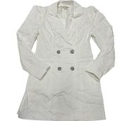 Culpos x INC Jacket Womens Small White Double Breasted Rhinestone Button Blazer
