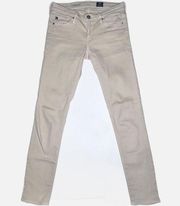 Adriano Goldschmied Womens Pull On Stretch Mid Rise Skinny Jeans Denim Beige 25