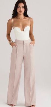 NWT House of CB Alivia BEIGE LOOSE FIT TROUSERS straight leg minimalist size M