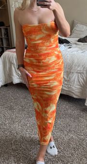 Orange Midi Dress