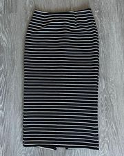 Olivaceous Skirt Small Midi Pencil Striped Black