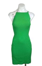 COS NWT Green Sleeveless High Neck Pullover Stretch Mini Bodycon Dress Size XS