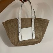 Time & Tru | White Wicker Tote