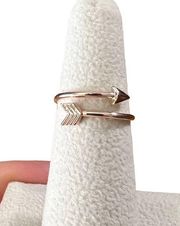 Rose Gold Tone Arrow Thin Dainty Band Wrap Ring