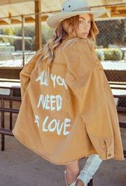 Kori Love is All You Need Oversized Shacket in Camel Size Medium