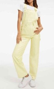 NWT Good American Better Than Leather Straight Leg Overalls in Key Lime Sz 10/30