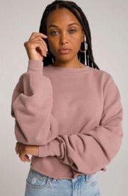 Good American oversized crew sweatshirt dusty mauve