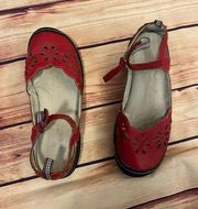 JBU Red Deep Sea Encore Mary Jane Shoes, Size 7M