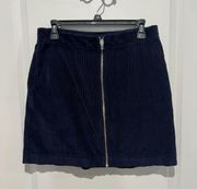 Gap Navy Blue Corduroy Mini Skirt, Zip Up Front, Sz 10