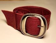 Vintage Soft Genuine Red Leather Belt