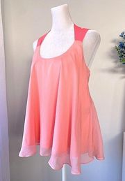 Elizabeth and James 100% Silk Peach Sleeveless Blouse