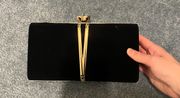 Black and Gold Velvet Clutch