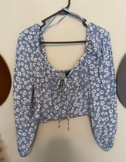 Blue Floral Blouse