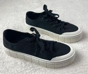 No‎ Boundaries Canvas Fashion Sneakers Womens Sz 7 Black Low Chunky Memory Foam