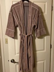 Vintage Christian Dior Monsieur tan plush velvet logo robe, one size