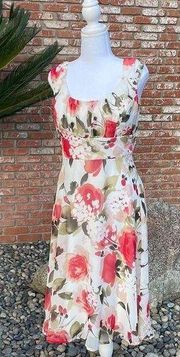 Dressbarn White and Pink Floral Dress