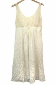 Solid Cream Ivory Lace Sheer Slip Dress Lingerie Sleeveless Nightie Nightgown M?