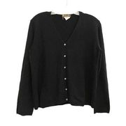 Loro Piana Lightweight V-neck Button Down Cardigan Women's Size EU 42 Black Soft