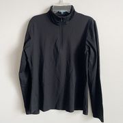 J. McLaughlin Size S Black 1/4 Quarter Zip Black Long Sleeve Pullover