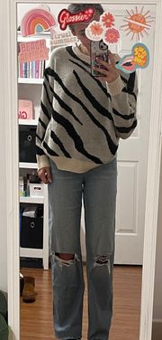 black and white zebra sweater