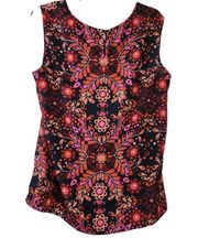 | FLORAL SLEEVELESS TOP KEYHOLE BACK SZ XXL