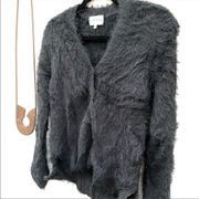 Feel the Piece Fuzzy Cardigan Sweater Black