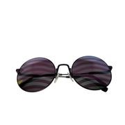 NEW Fendi Womens Round Sunglasses Violet 53mm Illusion Stripes Metal Full Rim