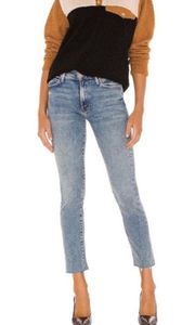 MOTHER Rascal Ankle Fray Denim Jeans Ankle Crop High Rise
Waist Raw Hem Size 28