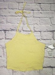 Bp Womens Size XS Yellow Lemonade Cropped Halter Top