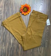 NWT  Mustard Brown Soft Plus Sized Flare Pants | 3X-LARGE