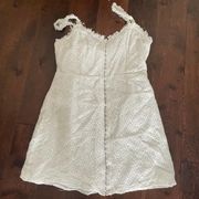 storia white eyelet summer sun dress size large