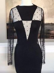 sheer polka dot cut out  dress