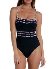 New. La Blanca black bandeau swimsuit. Size 8. Retails $149