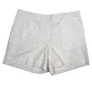 Laundry By Shelli Segal Women's White Eyelet Fully Lined Shorts Size 6