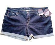 Ava and Viv Power Stretch Jean Shorts 4” Inseam Size 20W NWT NEW!