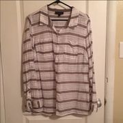 Lane Bryant linen button down top