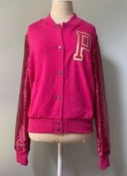 Victoria's Secret Sequin Sleeve Varsity Jacket