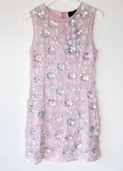 Cynthia Rowley Little Blossom Dress Floral Sequin Size 2 Blush