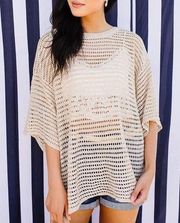 NEW NWOT EASEL oversized open knit shirt