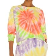 Hanes ReDone Neon Spiral Dye Raglan Crewneck XS NWT