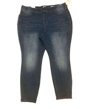 Plus Size 22W Dark Blue Super Skinny Pull-On Jeans Women's Denim